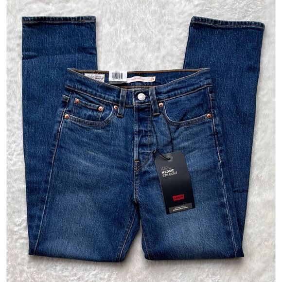 NWT Levi’s Wedgie Straight High Rise Jean in Salsa Charleston Outlasted, 24 X 28 - Picture 5 of 16